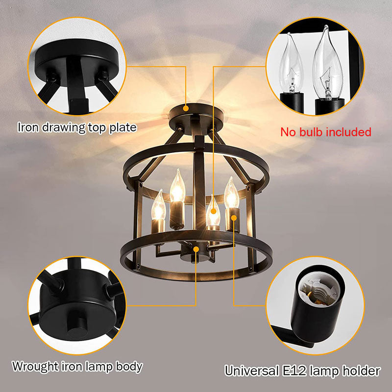 SkandiShop Retro American Vintage Chandelier Ceiling Light Farmhouse